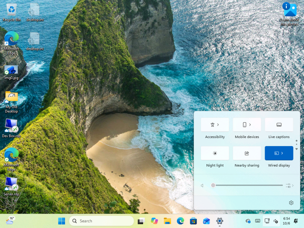 The Mobile devices tile turns grey when the feature is turned off on the PC