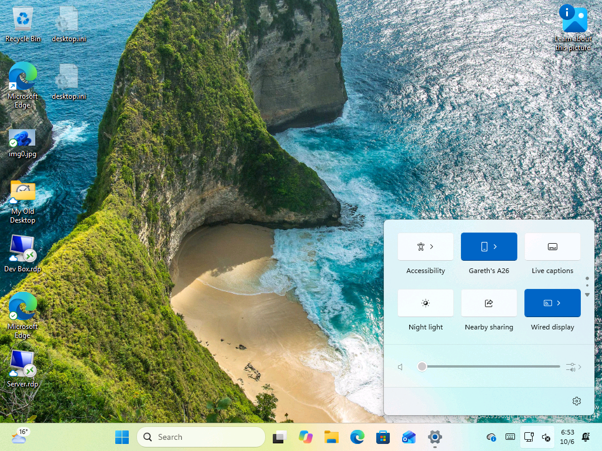 Once a phone is linked, the Quick Settings tile shows its name